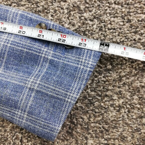 SuitSupply Sport Coat Blazer 40S E Thomas Silk Wool Linen Windowpane Plaid Blue - Picture 11 of 14